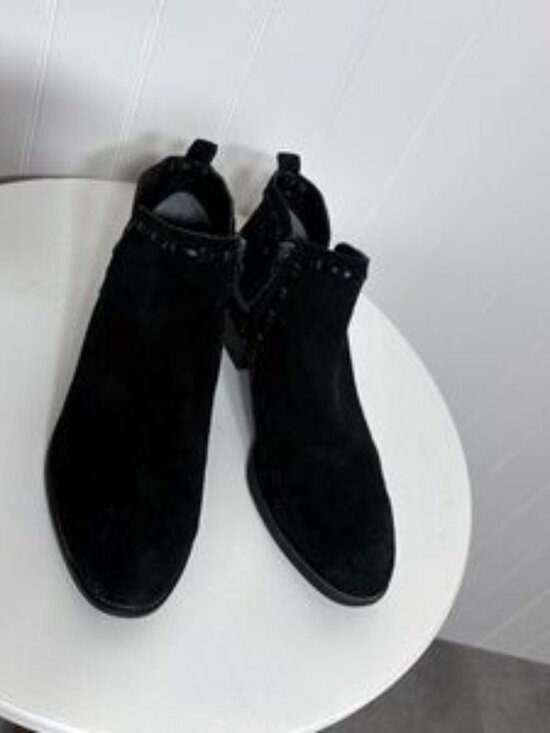 Shoes - Franco Sarto Black Suede Ankle Boots Western Minimalist Boho Chic
